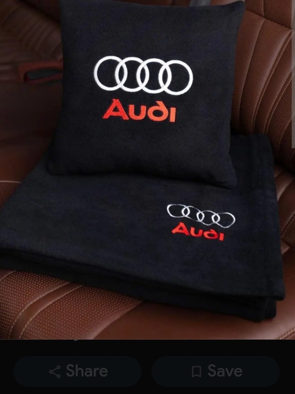 Audi Embroidered Black  Fleece Blanket - Black, White & Red Luxury Vibes✨🤩♥️